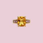 vintage ring met citrien en amethist 9k goud