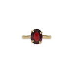 vintage ring granaat solitair ovaal