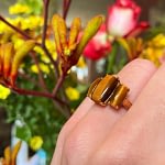 vintage ring tijgeroog groot goud dames ring