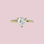 ring heart cut moissaniet hart 14 karaat goud