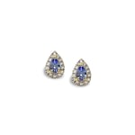 tanzaniet oorbellen met diamant halo goud