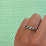 topaas diamant rij ring vintage goud 9k