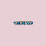 vintage eternity ring topaas en diamant goud