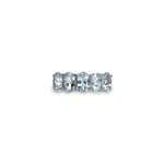 vintage aquamarijn ring witgoud 5-steens rij