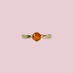 vintage ring citrien solitair 9 karaat goud