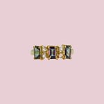 vintage ring mystic topaz trilogie 9k goud