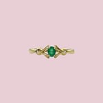 smaragd en diamant ring vintage goud