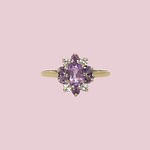 vintage entourage ring amethist en zirkonia