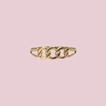 vintage gouden chain schakel ring 9k