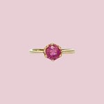 vintage ring roze topaas solitair goud