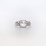 vintage ring maansteen witgoud 9 karaat