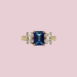 vintage ring mystic topaz rechthoek goud