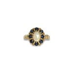 vintage gouden ring saffier entourage met opaal karaat vintage