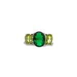 gouden ring tsavoriet peridoot en diamant