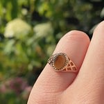 tijgeroog pink ring signet zegel dames goud