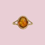 vintage citrien ring ovaal goud