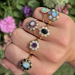 vintage gouden ringen met opaal cluster