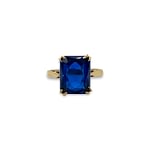 vintage ring blauwe steen rechthoekig spinel