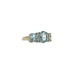 vintage ring met topaas trilogie geel goud