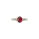 witgouden ring robijn en diamant