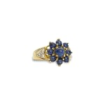 ring met bloem van saffier vintage