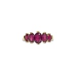 vintage ring rhodoliet granaat vijf steens goud