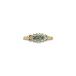vintage ring topaas en diamant cluster goud