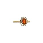 vintage ring vuuropaal cluster diamant 9k goud