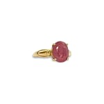 vintage robijn ring solitair goud
