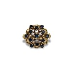 vintage saffier ornate ring cluster goud