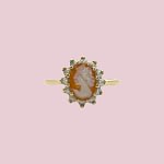 vintage camee ring parels cluster