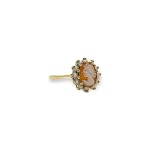 vintage cameo ring zaadparels cluster