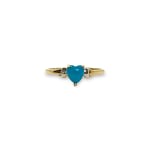 vintage ring met turkoois hartje goud