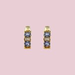 vintage oorbellen saffier en diamant