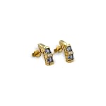 vintage oorknopjes saffier en diamant