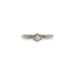 vintage ring diamant witgoud 9k