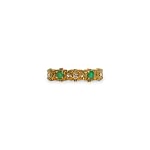 vintage ring smaragd en diamant eternity goud
