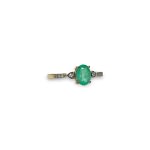 vintage ring smaragd en zirkoon