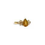 vintage ring topaas en diamant goud