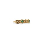 vintage smaragd rij ring goud