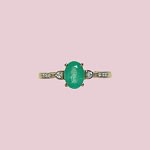 vintage smaragd ring met zirkoon