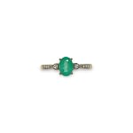 vintage smaragd ring met zirkoon