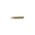 rij ring vintage goud zeven steens blauwgroen