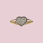 ring zirkonia cluster hartje van goud met cz