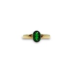 vintage ring met chrome diopside van 9 karaat