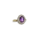 vintage cluster ring amethist en diamant