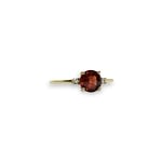 vintage granaat en diamant ring 9k goud