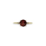 vintage granaat ring solitair met diamantjes