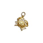 vintage kreeft sterrenbeeld bedel goud krab