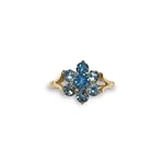 vintage ring bloem topaas cluster